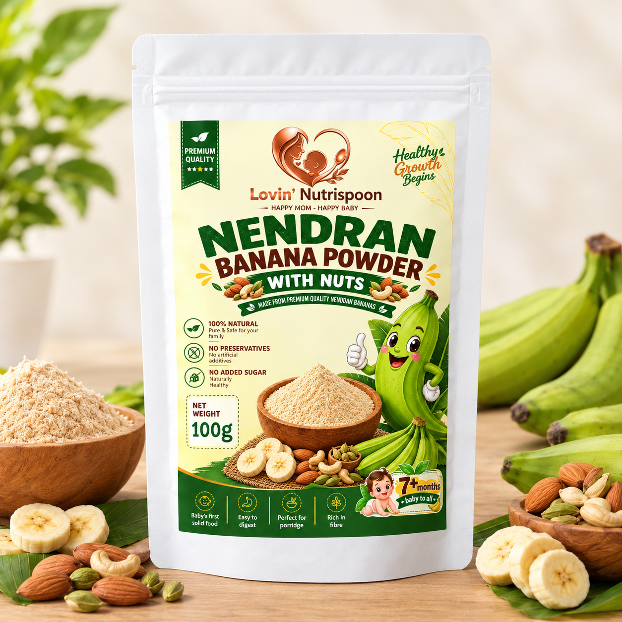 Nendram Banana Powder with Nuts